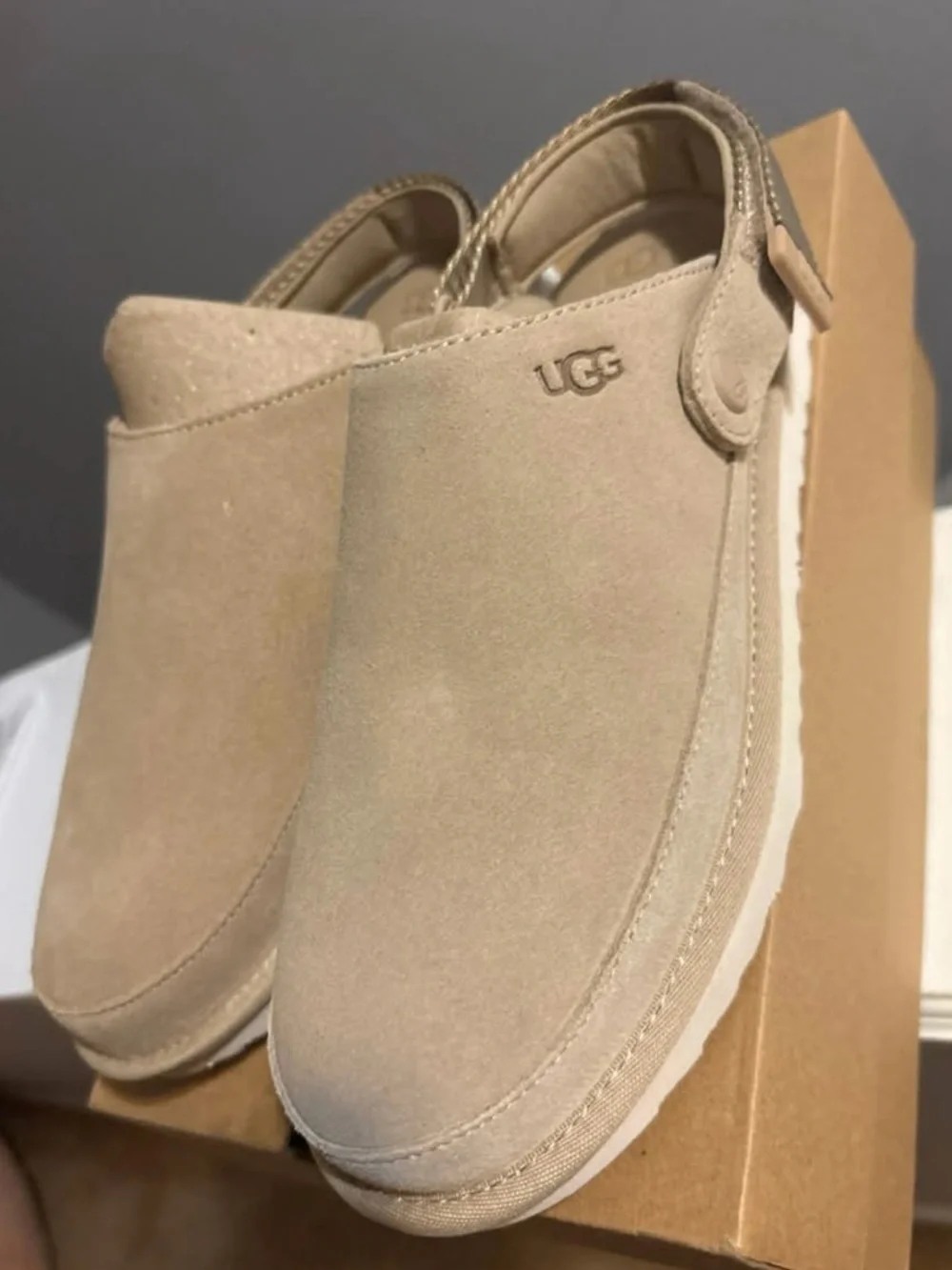 UGG Kids Beige Slip-On Slippers